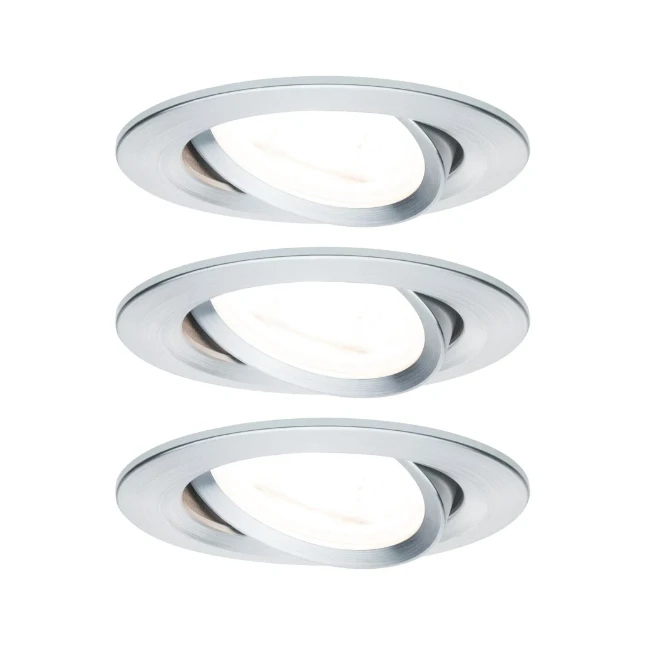 Paulmann LED-inbouwlamp Nova Plus GU10 6W dimbaar O84mm aluminium 3-spots