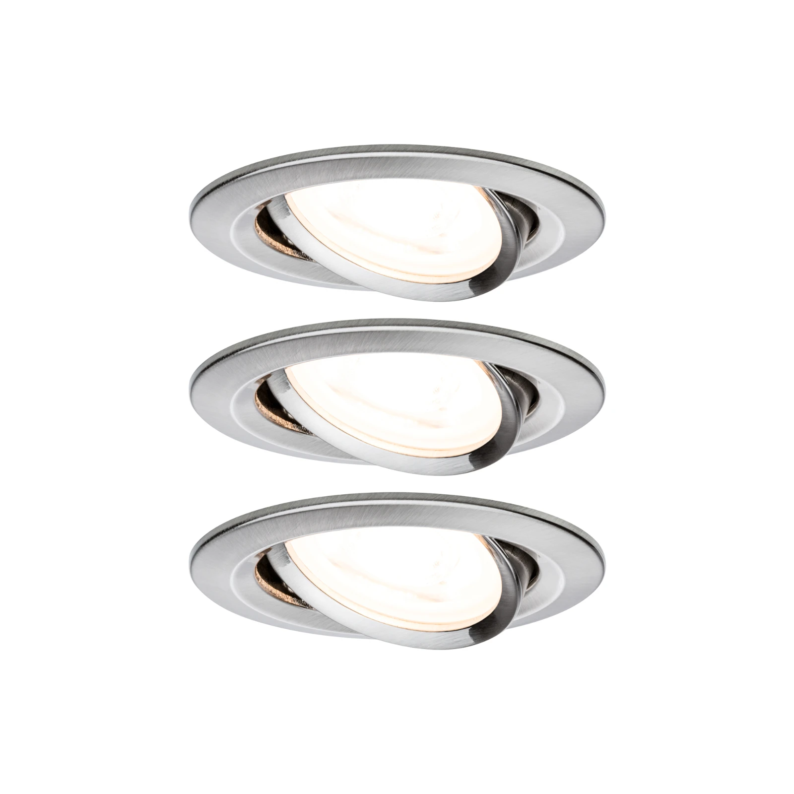 Paulmann LED-inbouwspot Nova 6,5W GU10 staal O84mm - 3-spots