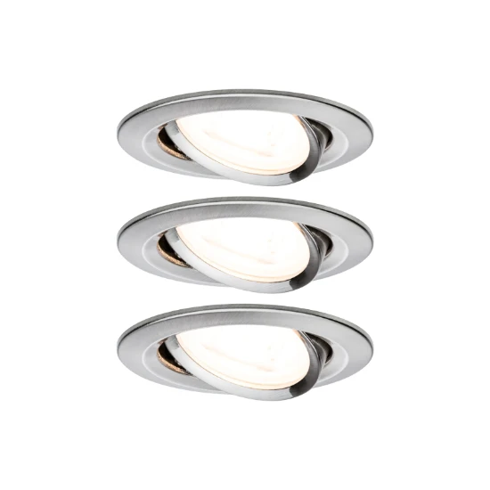 Paulmann LED-inbouwspot Nova 6,5W GU10 staal O84mm - 3-spots