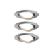 Paulmann LED-inbouwspot Base Coin bassiset 5W GU10 staal O90mm - 3-spots