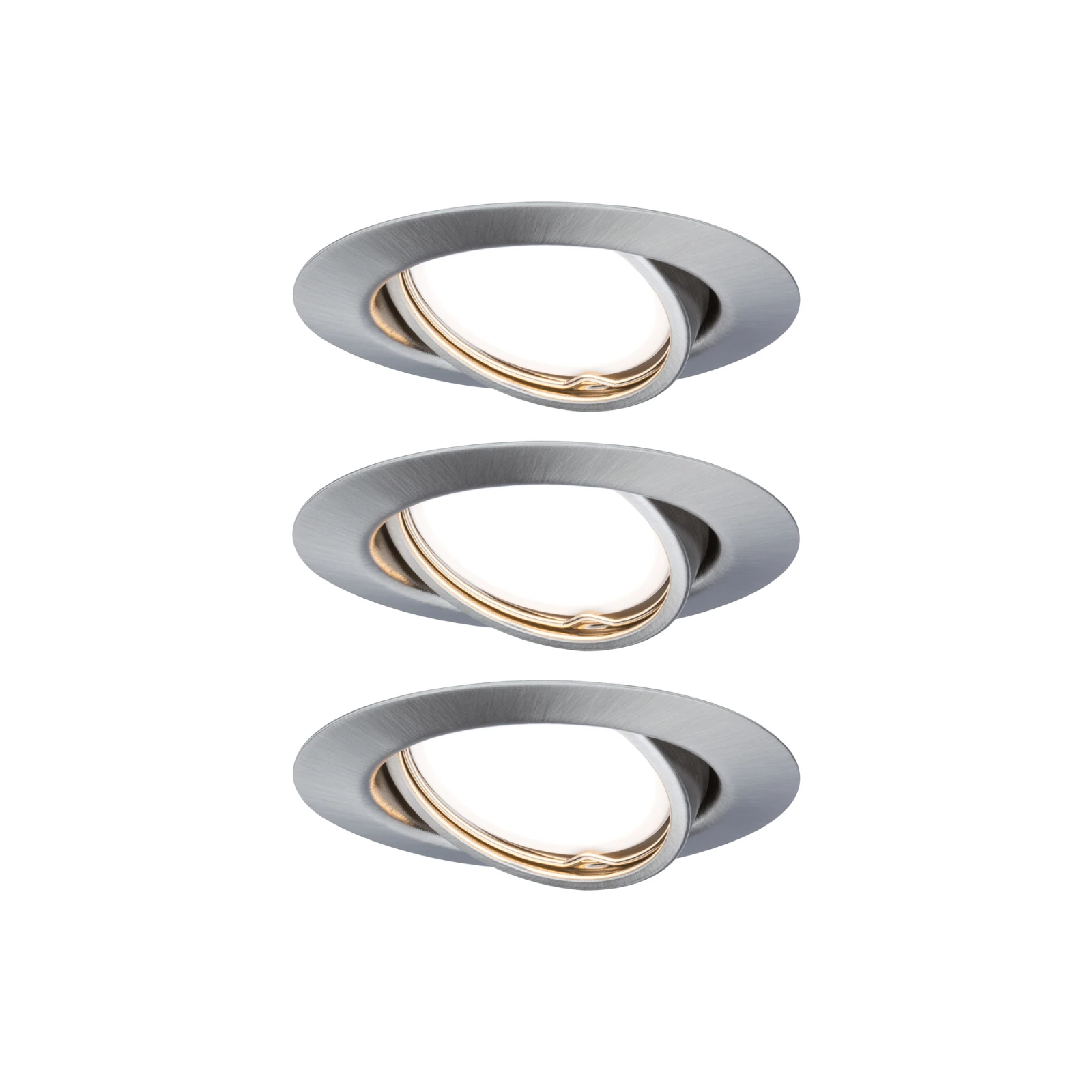 Paulmann LED-inbouwspot Base bassiset 5W GU10 staal O90mm - 3-spots