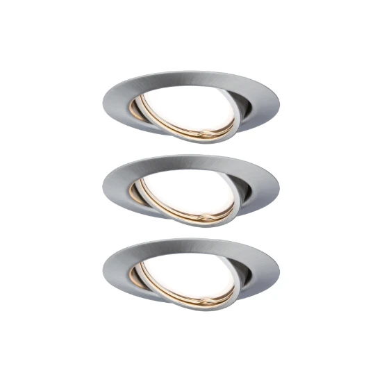 Paulmann LED-inbouwspot Base bassiset 5W GU10 staal O90mm - 3-spots