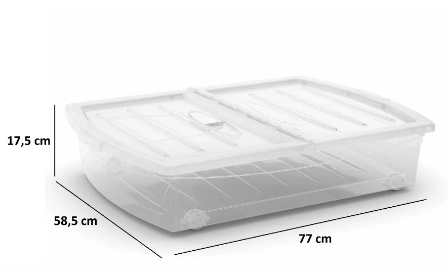 Kis Opbergbox, Spinning Box, maat XL, 56L, helder