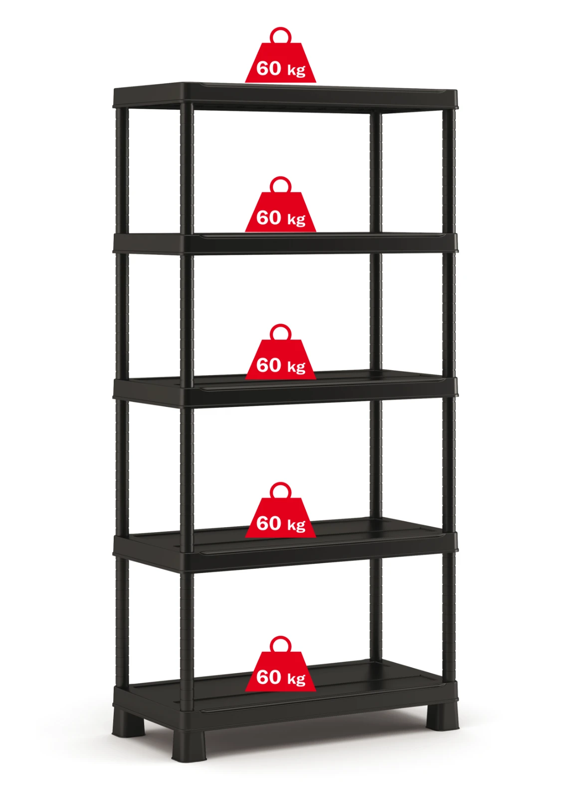 Keter Stelling, Tribac, 5 legborden, 90cm, zwart