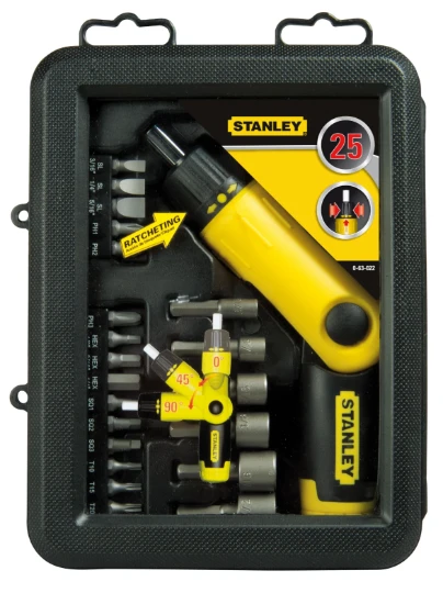 Stanley Pistoolgreep-Ratel-Bitset 25-delig