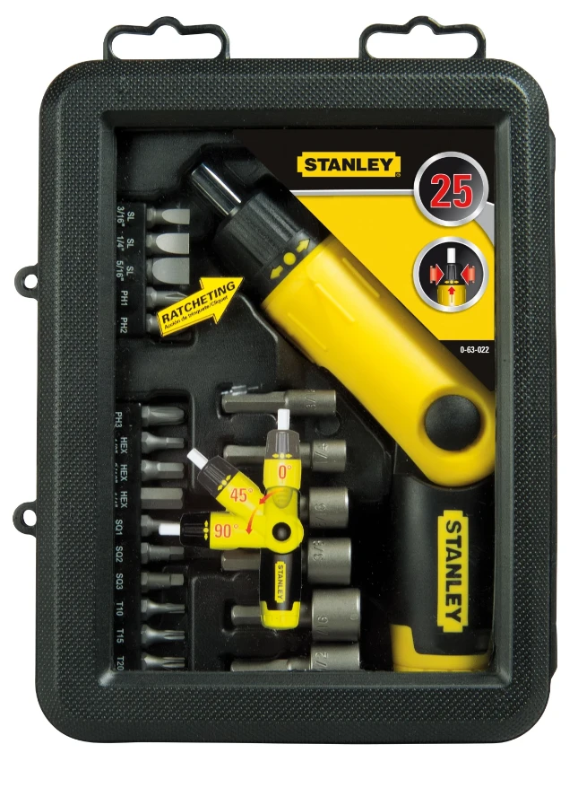 Stanley Pistoolgreep-Ratel-Bitset 25-delig