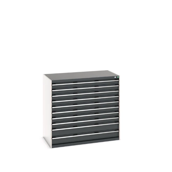 bott Cubio schuifladenkast 10 laden hoogte 1200 mm RAL 7016