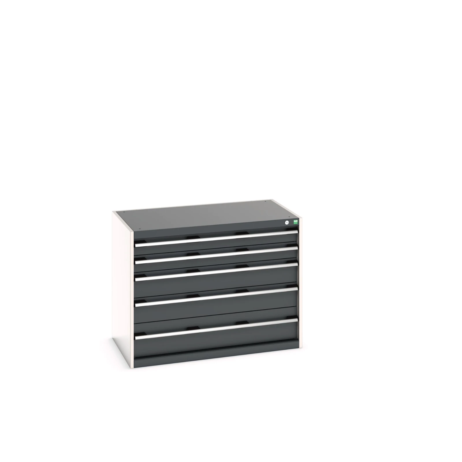 bott Cubio schuifladenkast hoogte 800 mm 5 laden RAL 7016