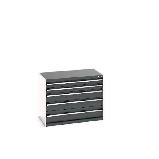 bott Cubio schuifladenkast hoogte 800 mm 5 laden RAL 7016