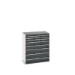 bott Cubio schuifladenkast hoogte 1200 mm 8 laden RAL 7016