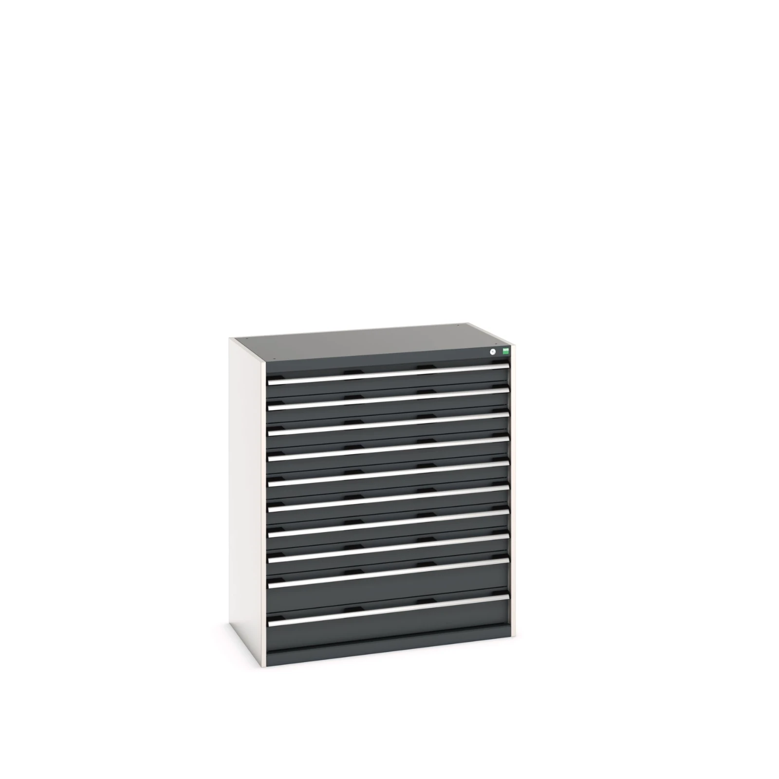 bott Cubio schuifladenkast hoogte 1200 mm 10 laden RAL 7016