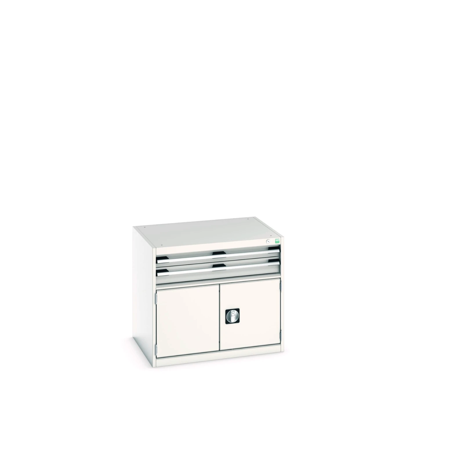 bott Cubio schuifladenkast hoogte 700 mm 2 laden en 1 deur RAL 7035