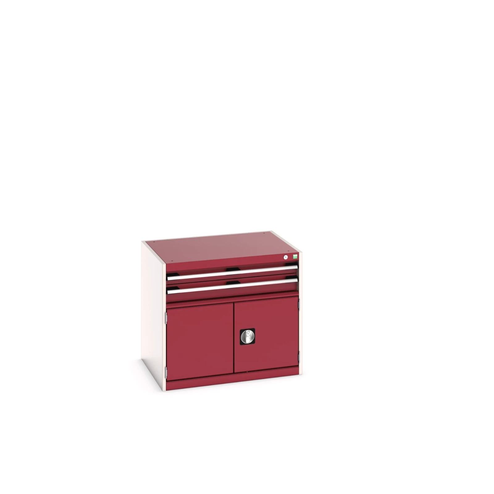 bott Cubio schuifladenkast hoogte 700 mm 2 laden en 1 deur RAL 3004