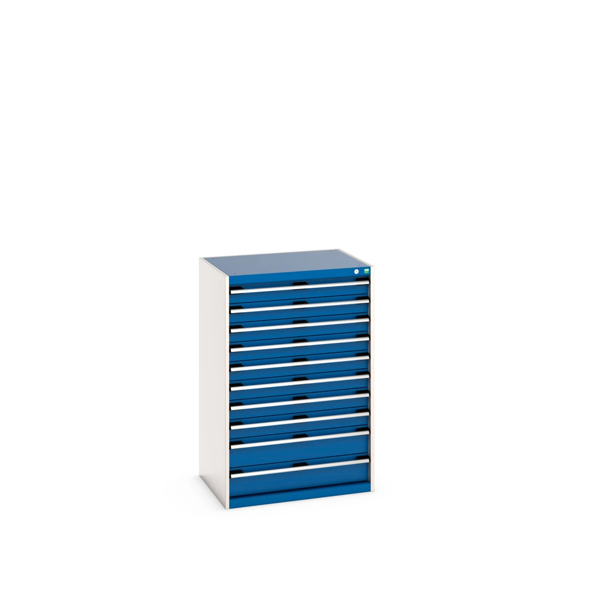 bott Cubio schuifladenkast hoogte 1200 mm 10 laden RAL 5010