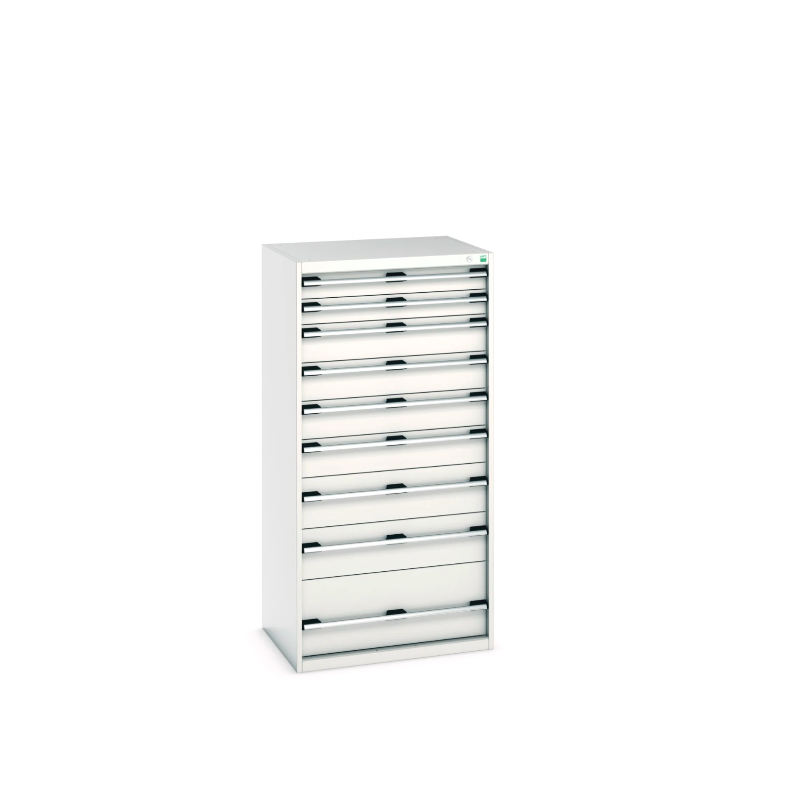 bott Cubio schuifladenkast hoogte 1600 mm 9 laden RAL 7035