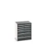 bott Cubio schuifladenkast hoogte 900 mm 6 laden RAL 7016