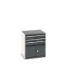 bott Cubio schuifladenkast 1 deur 3 laden hoogte 900 mm RAL 7016