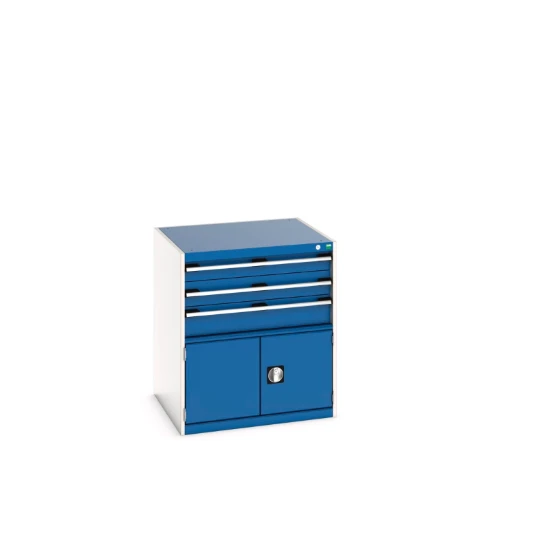 bott Cubio schuifladenkast 1 deur 3 laden hoogte 900 mm RAL 5010