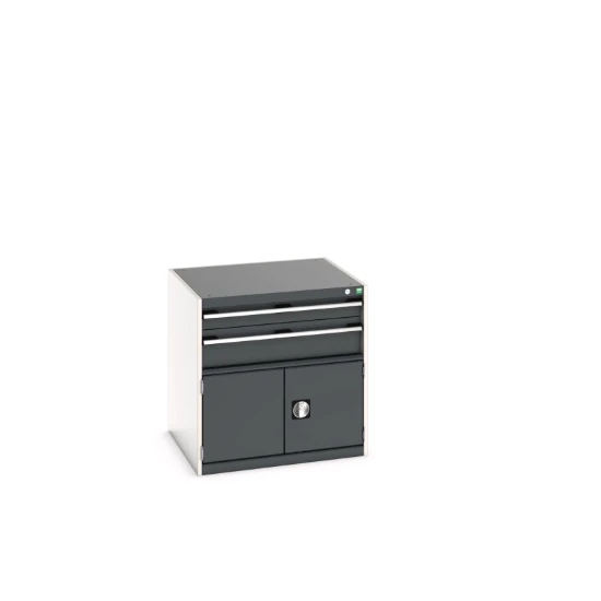 bott Cubio schuifladenkast 1 deur 2 laden hoogte 800 mm RAL 7016