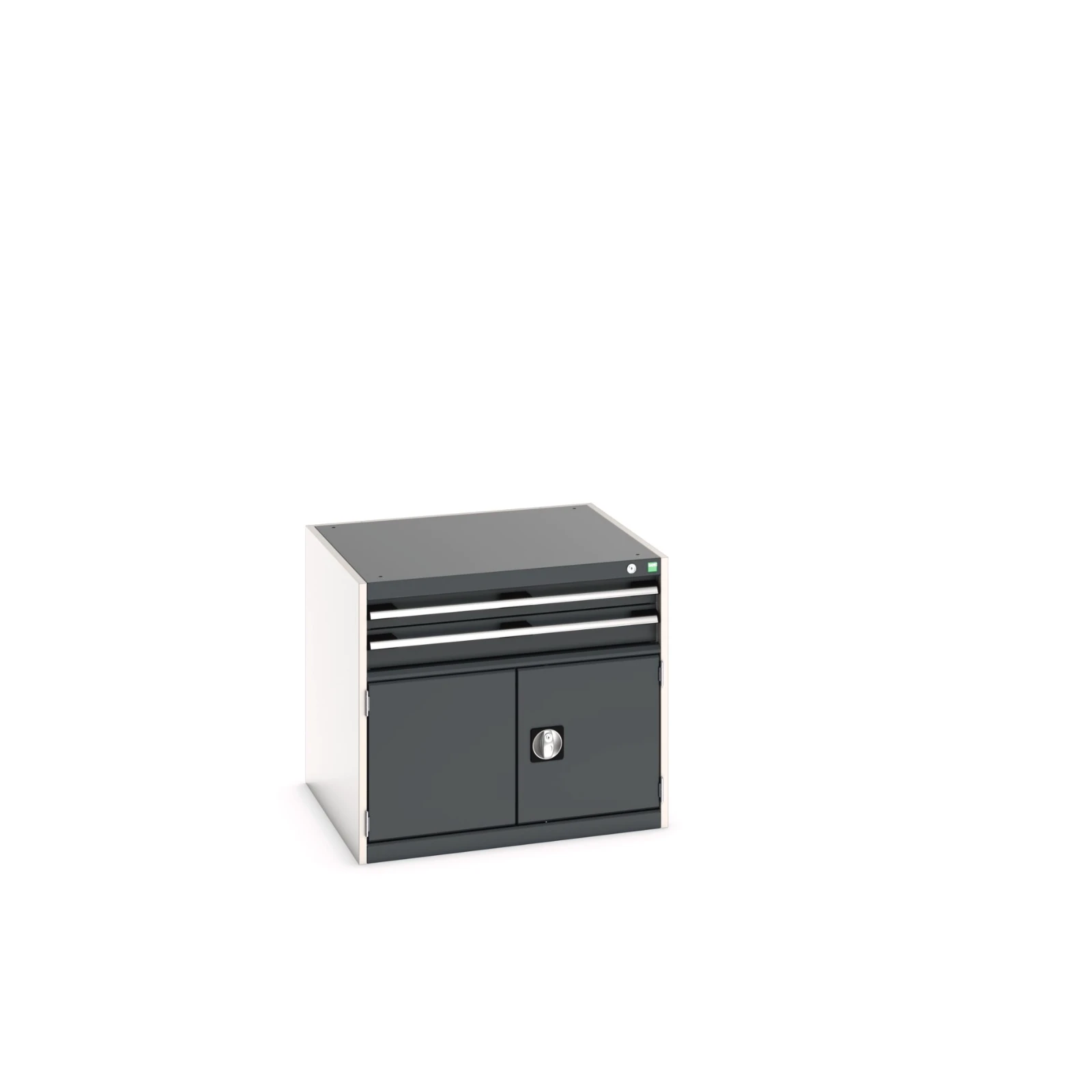 bott Cubio schuifladenkast 1 deur 2 laden hoogte 700 mm RAL 7016