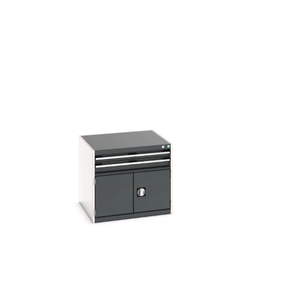 bott Cubio schuifladenkast 1 deur 2 laden hoogte 700 mm RAL 7016