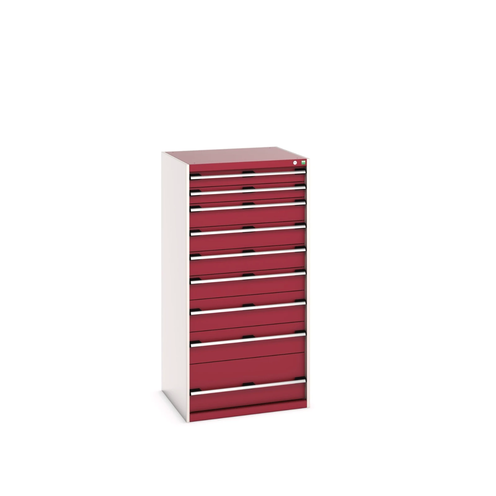 bott Cubio schuifladenkast 9 laden hoogte 1600 mm RAL 3004