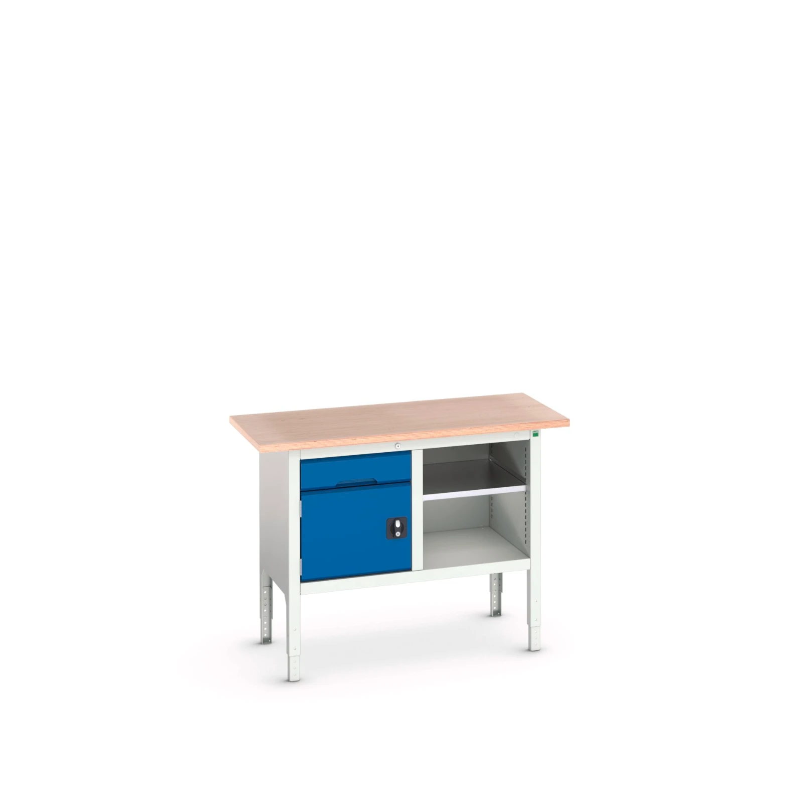 bott Verso verstelbare werkbank 1250x600x830-930mm 1 deur Multiplex RAL 5010