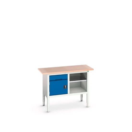 bott Verso verstelbare werkbank 1250x600x830-930mm 1 deur Multiplex RAL 5010