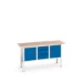 bott Verso verstelbare werkbank 1750x600x830-930mm 2 deuren 1 middenschap 3 laden RAL 5010