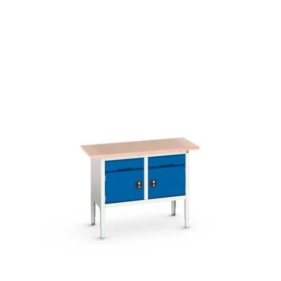 bott Verso verstelbare werkbank 1250x600x830-930mm 2 deur Multiplex RAL 5010