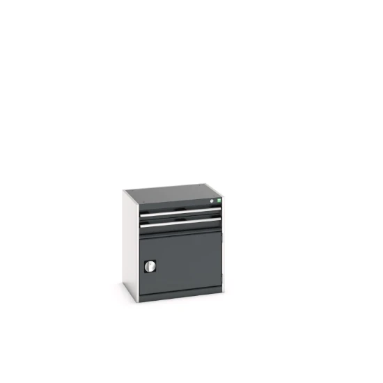 bott Cubio schuifladenkast hoogte 700 mm 2 laden + deur RAL 7016