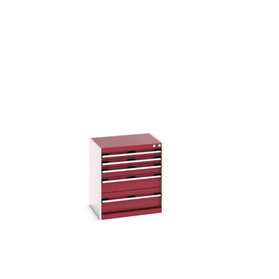 bott Cubio schuifladenkast hoogte 700 mm 5 schuifladen RAL 3004