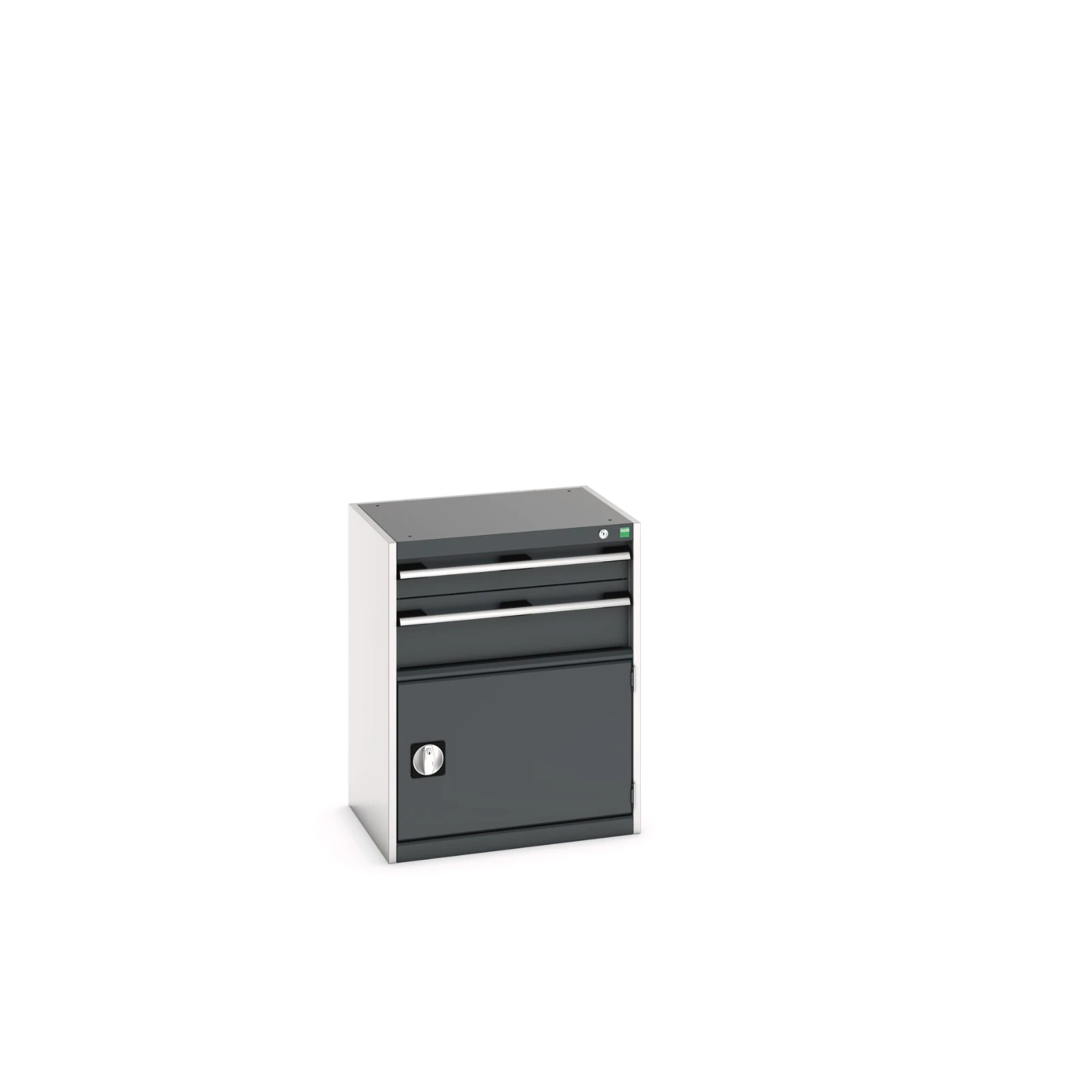 bott Cubio schuifladenkast hoogte 800 mm 2 schuifladen + deur RAL 7016