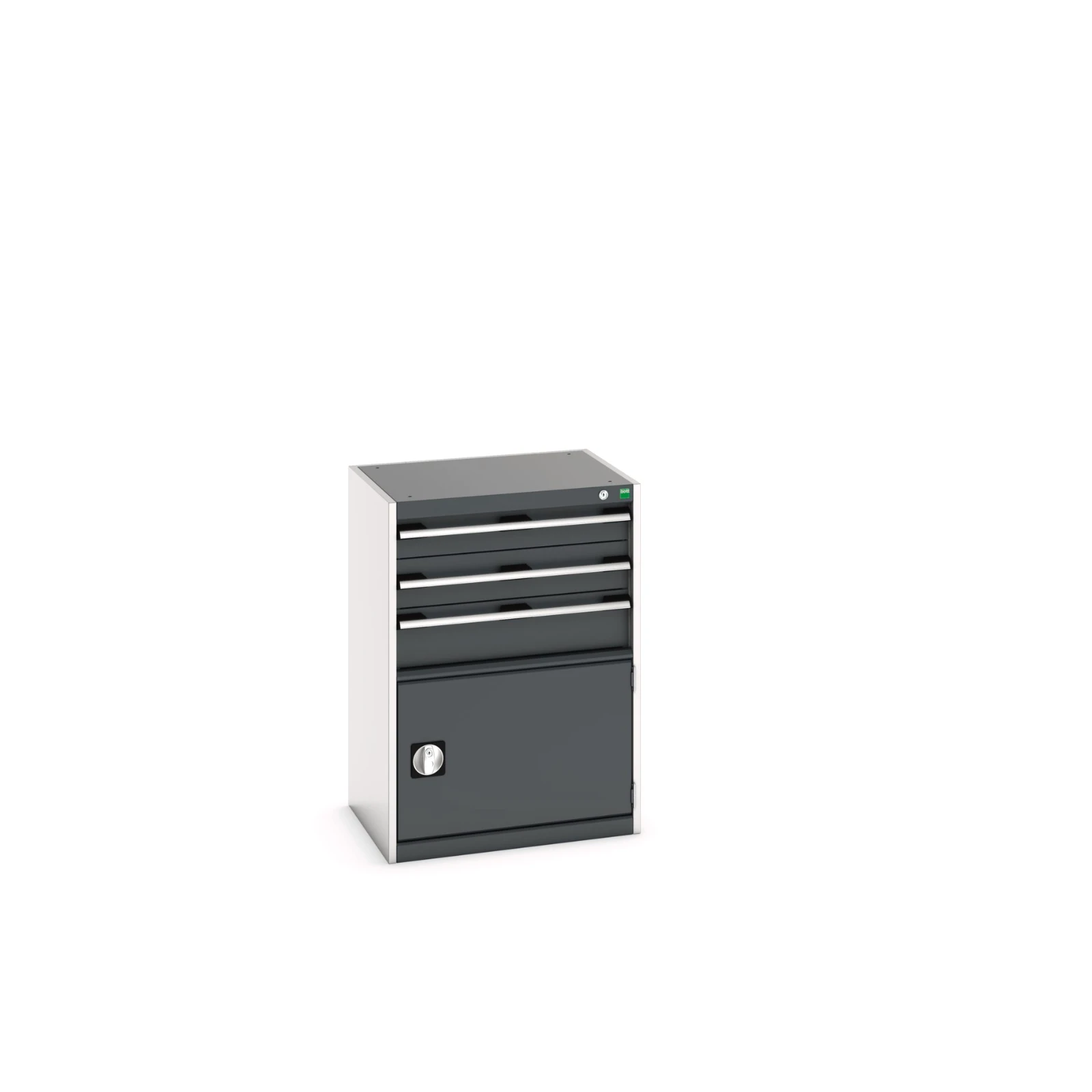 bott Cubio schuifladenkast hoogte 900 mm 3 laden + deur RAL 7016