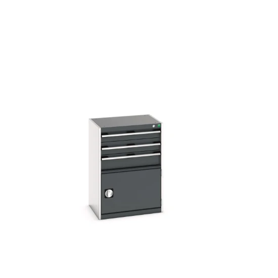 bott Cubio schuifladenkast hoogte 900 mm 3 laden + deur RAL 7016
