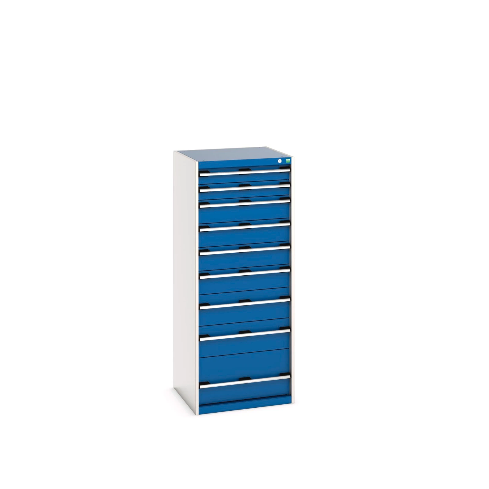 bott Cubio schuifladenkast hoogte 1600 mm 9 laden RAL 5010