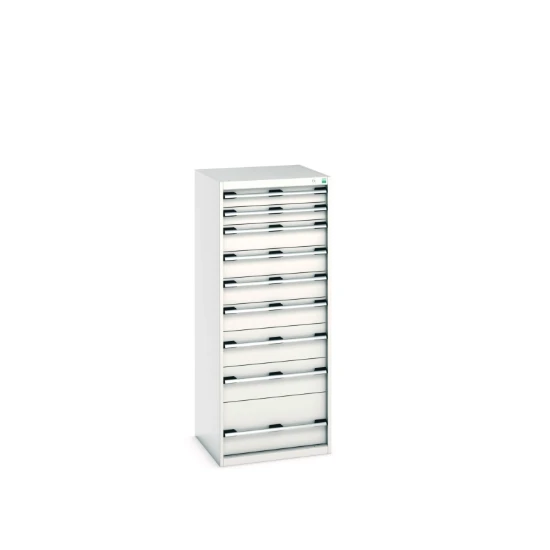 bott Cubio schuifladenkast hoogte 1600 mm 9 laden RAL 7035