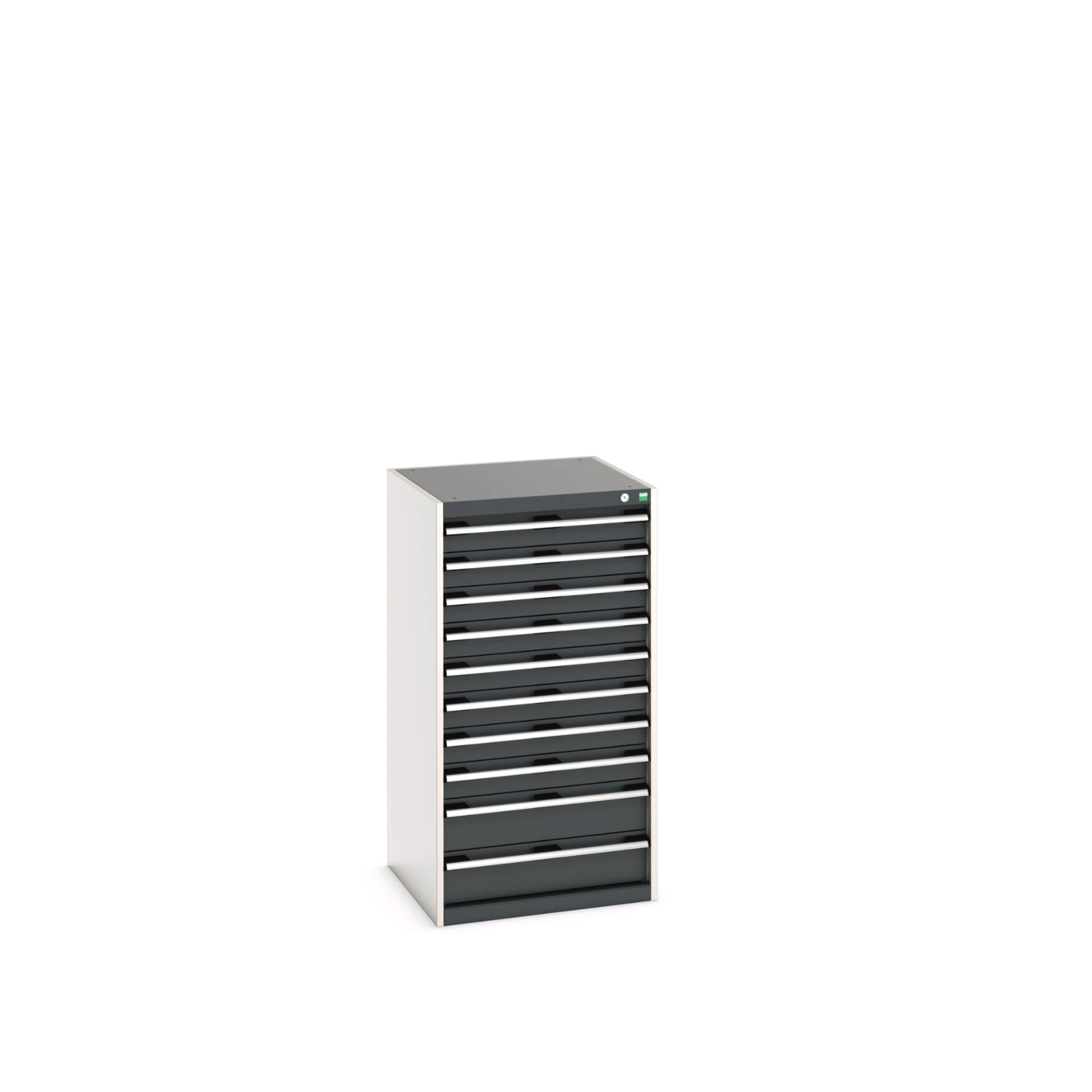 bott Cubio schuifladenkast hoogte 1200 mm 10 laden RAL 7035 7016