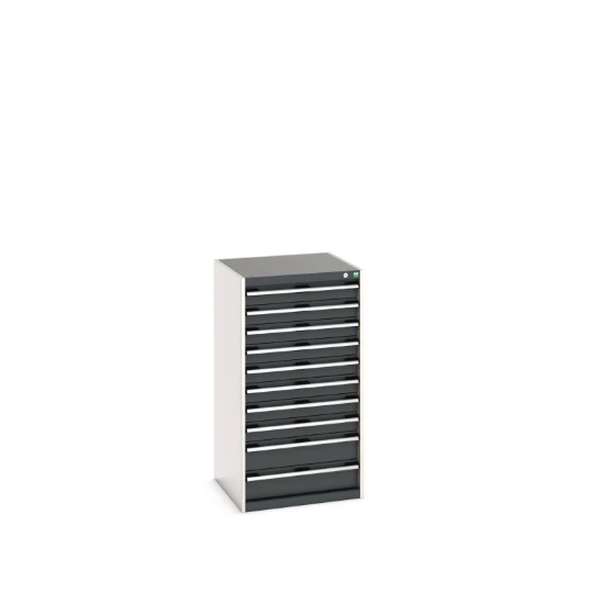 bott Cubio schuifladenkast hoogte 1200 mm 10 laden RAL 7035 7016