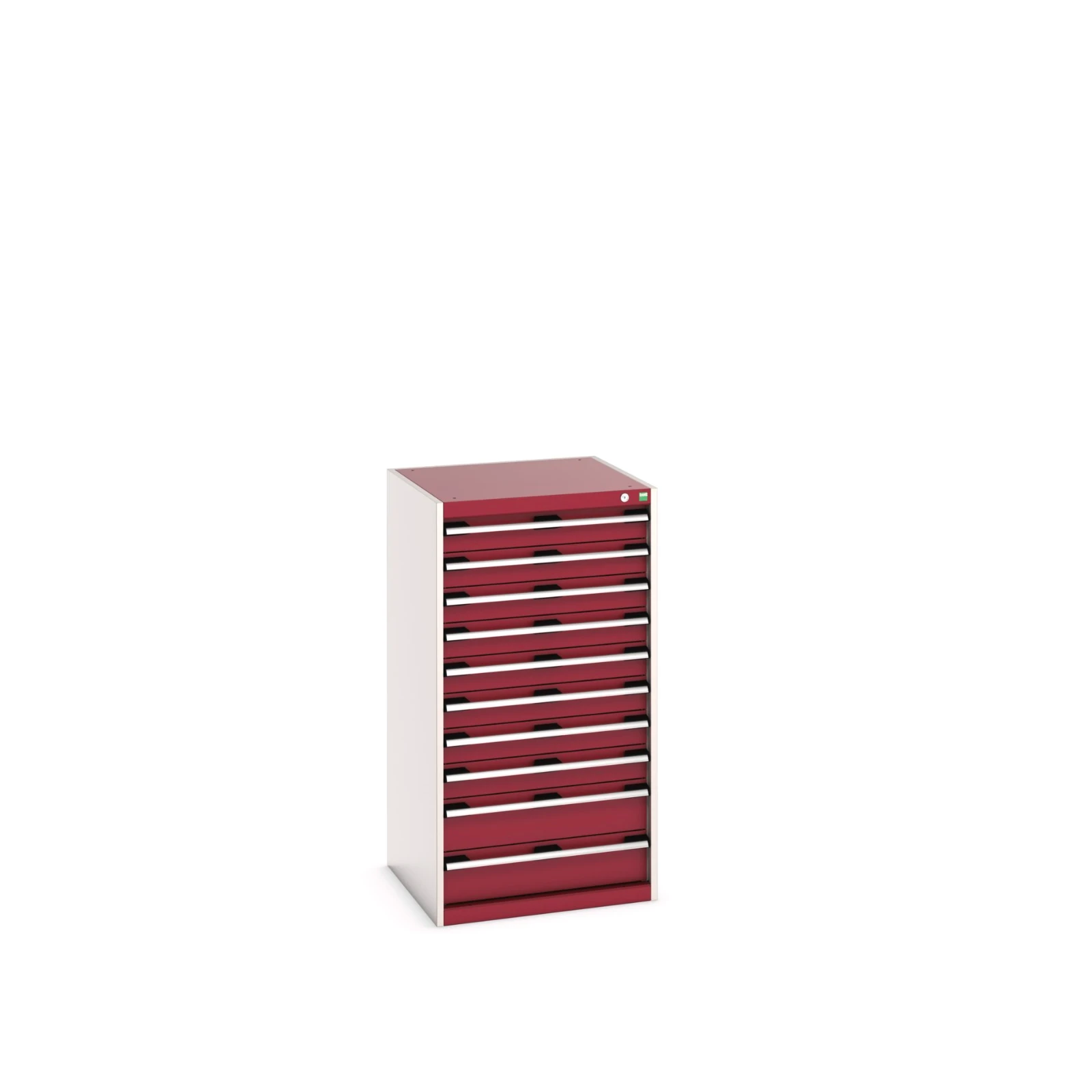 bott Cubio schuifladenkast hoogte 1200 mm 10 laden RAL 7035 3004