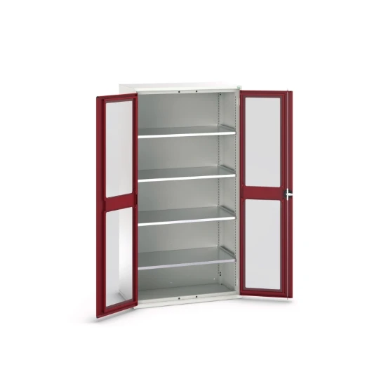 bott Verso systeemkast 1050x550x2000mm 4 legborden 2 raamdeuren RAL 3004
