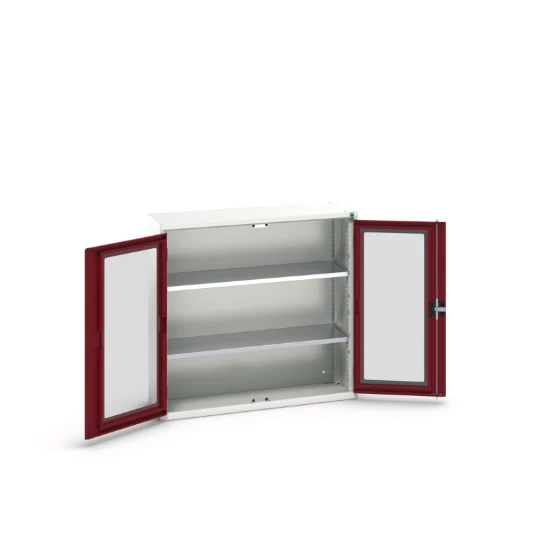 bott Verso systeemkast 1050x350x1000mm 2 legborden 2 raamdeuren RAL 3004