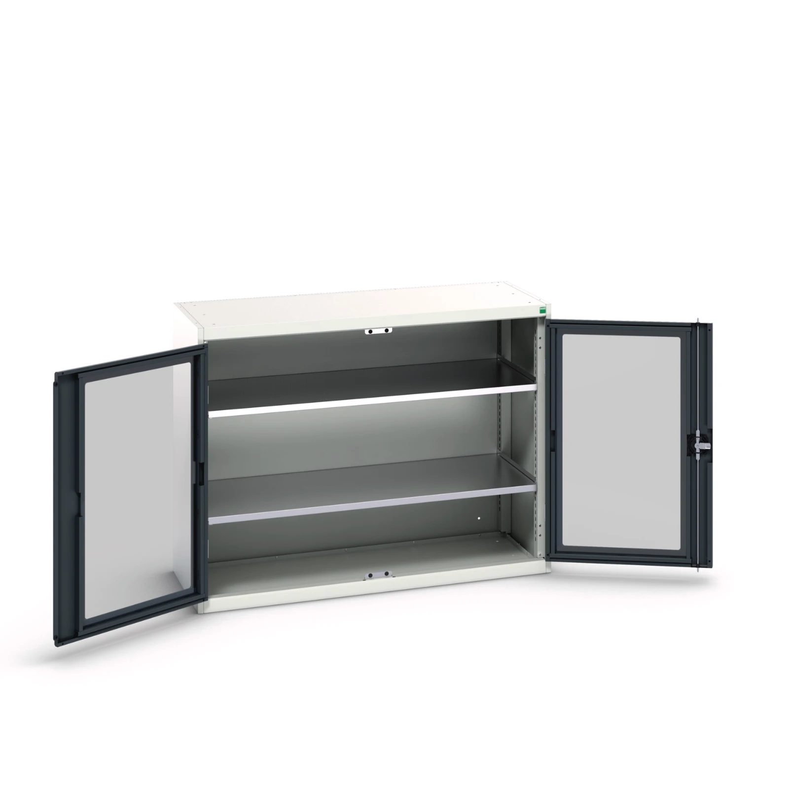 bott Verso systeemkast 1300x550x1000mm 2 legborden 2 raamdeuren RAL 7016