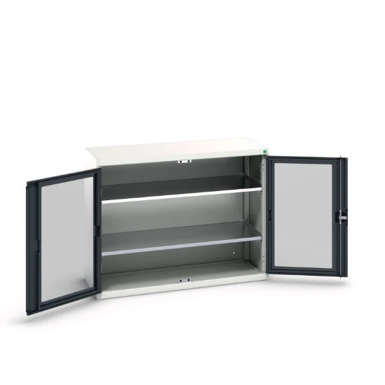 bott Verso systeemkast 1300x550x1000mm 2 legborden 2 raamdeuren RAL 7016