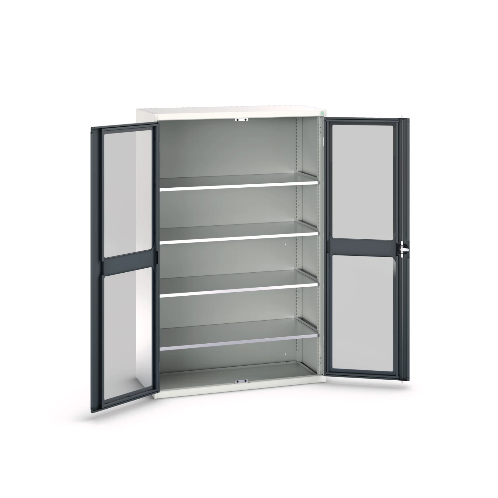 bott Verso systeemkast 1300x550x2000mm 4 legborden 2 raamdeuren RAL 7016
