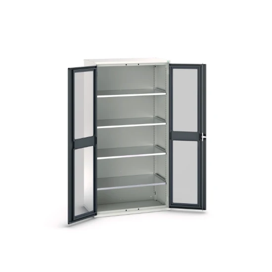 bott Verso systeemkast 1050x550x2000mm 4 legborden 2 raamdeuren RAL 7016