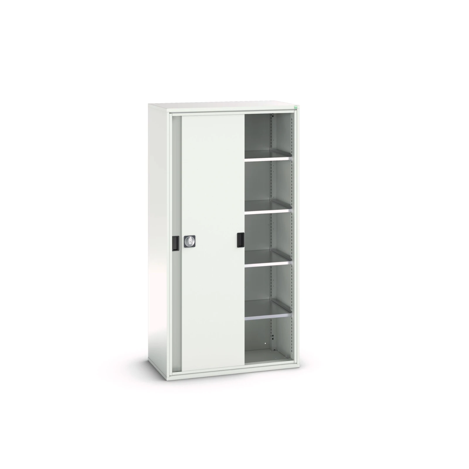 bott Verso systeemkast 1050x550x2000mm 4 legborden 2 schuifdeuren RAL 7035