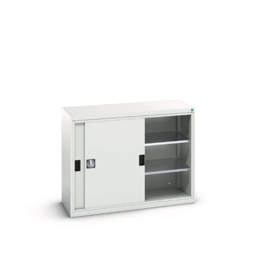 bott Verso systeemkast 1300x550x1000mm 2 legborden 2 schuifdeuren RAL 7035