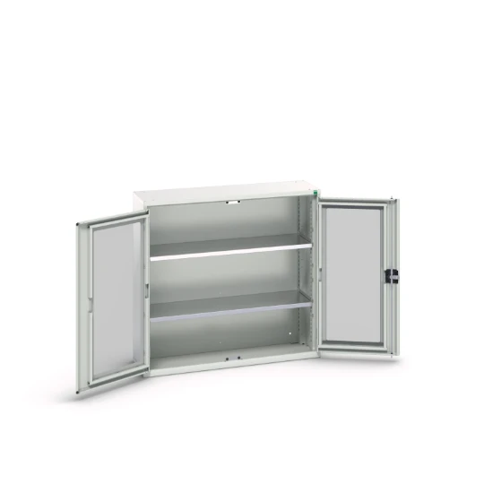 bott Verso systeemkast 1050x350x1000mm 2 legborden 2 raamdeuren RAL 7035