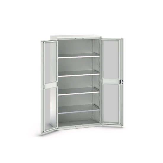 bott Verso systeemkast 1050x550x2000mm 4 legborden 2 raamdeuren RAL 7035